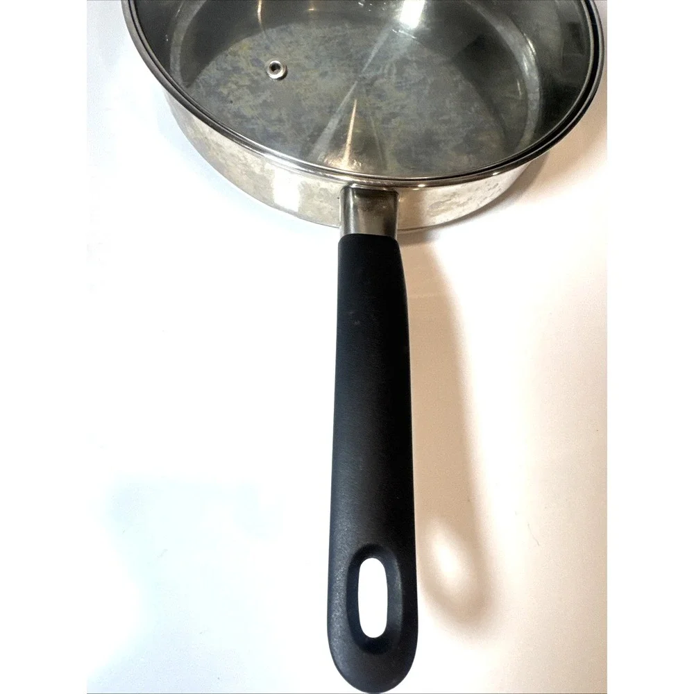 Professional Quality Stainless Steel Sautee Fry Pan 10in  Costco Disc glass lid